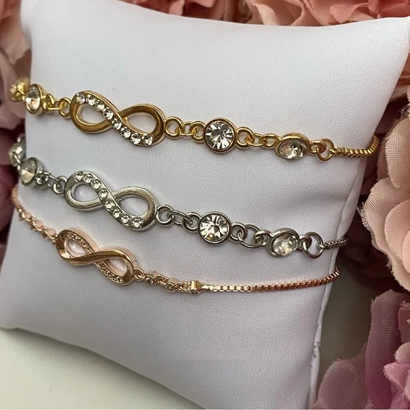 Glam Crystal Infinity Bracelet - Picture 7 of 16